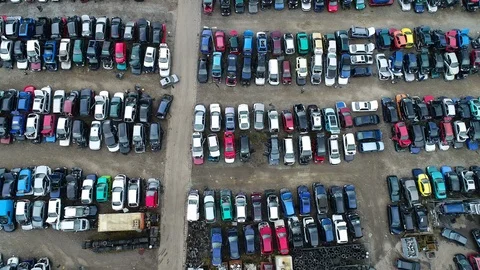 Aerial view of a junkyard Stock-Footage 87817946