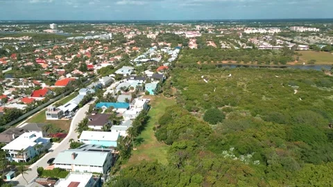 Aerial View of Jupiter Beach Florida Stock Footage 318682655