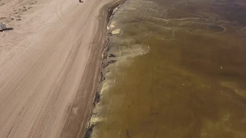 Aerial view on the Jurmala's beach in spring. Stock Footage 90777211