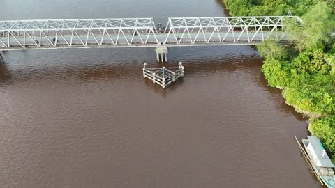 Aerial view of the Kalimantan river Stock Footage 327214045