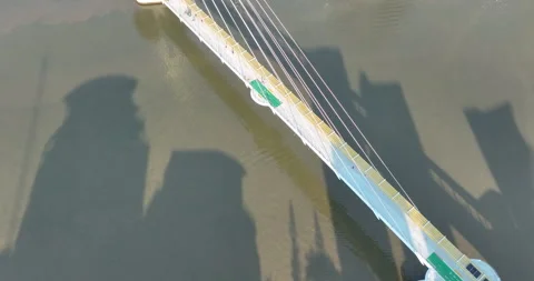 Aerial view of Kangaroo Point Bridge and Brisbane CBD, Brisbane, QLD, Australia Stock Footage 320147617