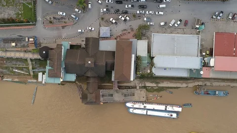 Aerial view at kapit town Stock Footage 97962940