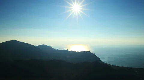 Aerial View: Kara Dag Mountain. Crimea, Ukraine. Summer 2013 Stock Footage 35450774