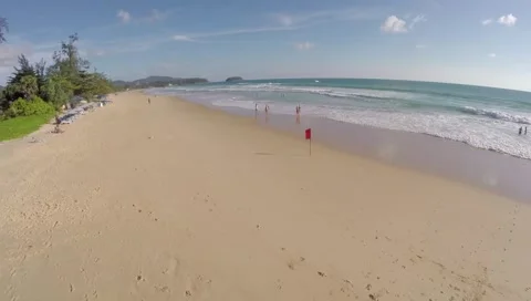 Aerial view of Karon beach in Phuket Stock Footage 47187565