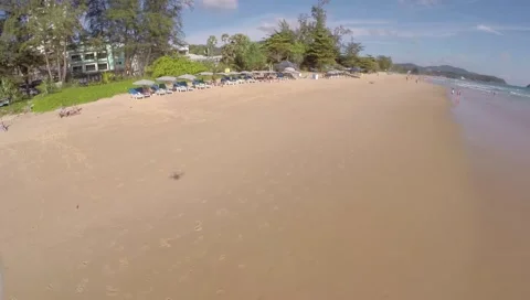 Aerial view of Karon beach in Phuket Stock Footage 47187583