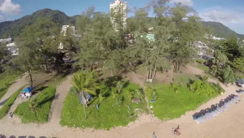 Aerial view of Karon beach in Phuket Stock Footage 47187586