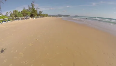Aerial view of Karon beach in Phuket Stock Footage 47187592