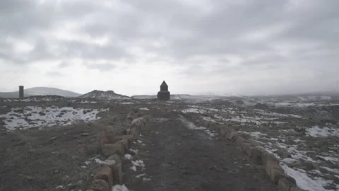 Aerial view of Kars Sudden Ruins. 4K Footage in Turkey Vídeos de archivo 144084857