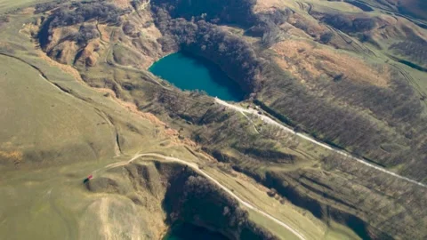 Aerial view of karst lakes. Stock Footage 295536932