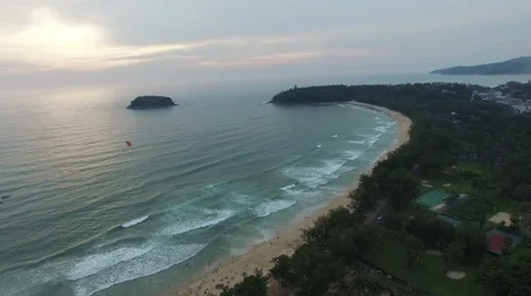 Aerial view on Kata  beach Video stock 66002080