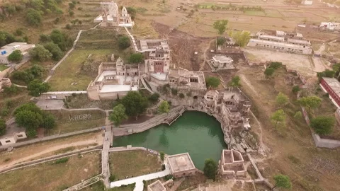 Aerial View of Katas Raj Temples, Chakwal Pakistan Vídeo Stock 334681769