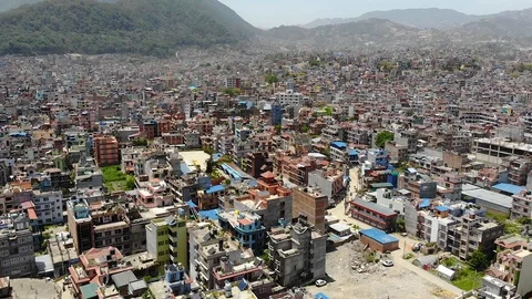 Aerial view of Kathmandu Stock Footage 105343594