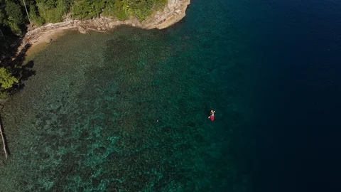 Aerial View of a Kayaker Video stock 121739050