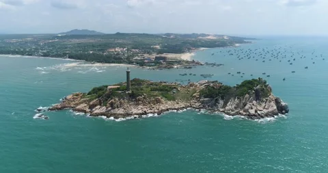 Aerial view of Ke Ga Lighthouse in Binh Thuan Province, Vietnam. Video stock 133514764