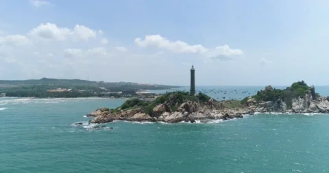 Aerial view of Ke Ga Lighthouse in Binh Thuan Province, Vietnam. Video stock 133515411