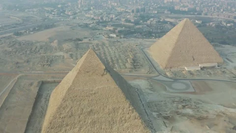 Aerial view of Khufu and Khafre pyramids... | Stock Video | Pond5