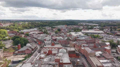 Aerial View of Kidderminster Town Centre in England Vídeos de archivo 345176938