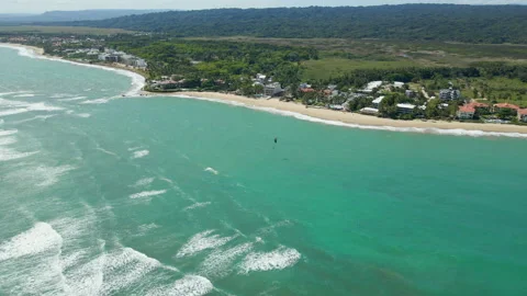 Aerial view of kite beach, cabarete, dominican republic. Stock Footage 345687129