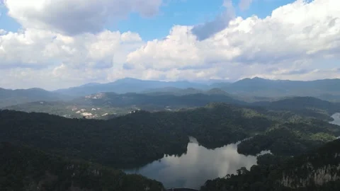 Aerial view Klang Gates Quartz Hills and Dam in Selangor Stock Footage 148496532