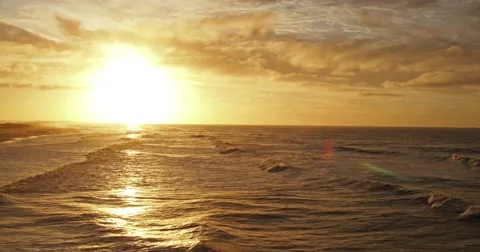 Aerial view of klitmoeller in the sunset Stock Footage 59103111