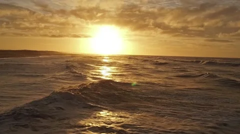 Aerial view of klitmoeller in the sunset Stock Footage 59107136