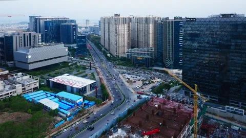 Aerial view of knowledge city with Cafe Niloufer, T-hub, My Home Bhooja, Orbit Stockbeeldmateriaal 341075825