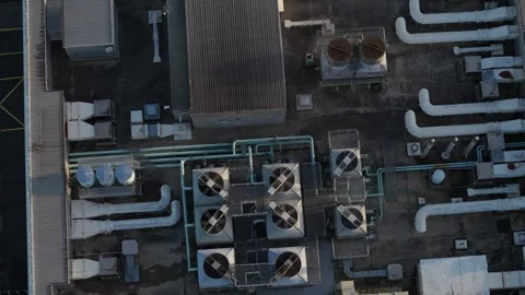 Aerial view of Knox Data Centre rooftop in Melbourne, Australia. Stock Footage 345082695