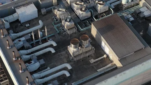 Aerial view of Knox Data Centre rooftop in Melbourne, Australia. Stock Footage 345082712