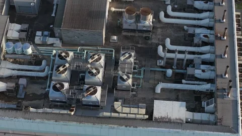 Aerial view of Knox Data Centre rooftop in Melbourne, Australia. Stock Footage 345082733