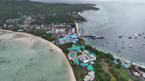 Aerial view of Ko Phi Phi Don in Thailand Stock Footage 266666603