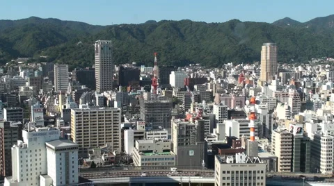 Aerial view from Kobe Tower Stock Footage 5502839