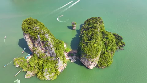 Aerial view of Koh Tapu Stock Footage 247053556