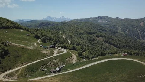 Aerial view of Kolasin mountains in spring in Montenegro. Stock Footage 115443112