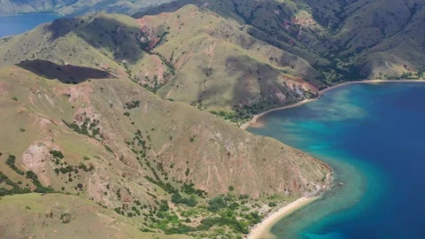 Aerial View of Komodo Island in the Lesser Sunda Islands of Indonesia Stock Footage 109580853
