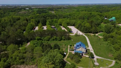 Aerial View of Kortright Centre for Conservation in Vaughan Ontario Stock Footage 335797986