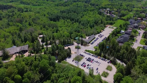 Aerial View of Kortright Centre for Conservation in Vaughan Ontario Video stock 335797988