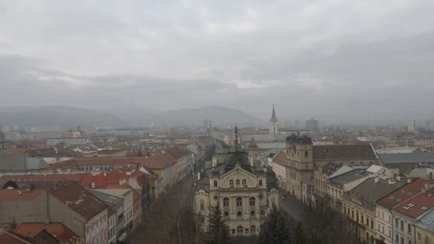 Aerial view of Kosice city center in Slovakia Stock-Footage 122682453