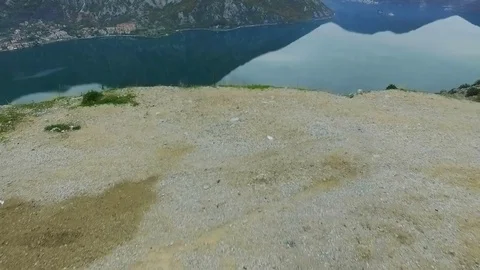 Aerial view of Kotor Bay. Risan Stock Footage 82813406