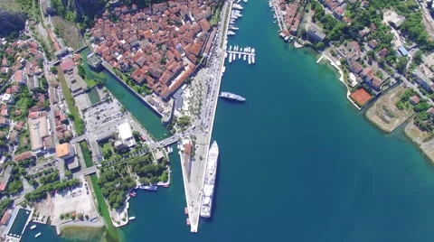 Aerial view of Kotor Stock Footage 63996361