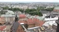 Aerial View of Krakow, Market Square, Town Hall Tower, Cloth Hall, Drapers' Hall HD Footage