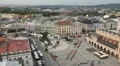 Aerial View of Krakow, Market Square, Town Hall Tower, Cloth Hall, Drapers' Hall HD Footage