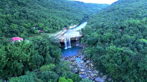Aerial View of Krang Suri Waterfall, West Jaintia Hills, Meghalaya 動画素材 339774345