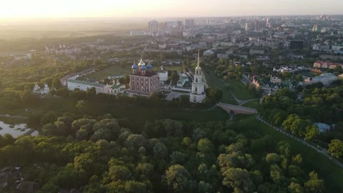 Aerial view of the kremlin Stock Footage 199987260