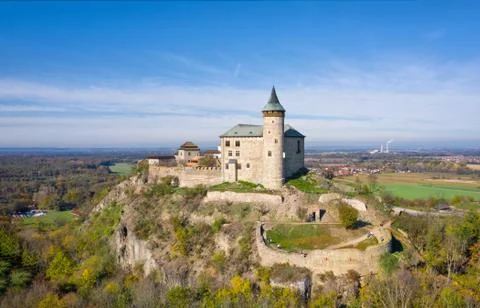 Aerial view of Kuneticka hora Castle, Czechia Stock Photos