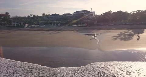 Aerial view of Kuta beach Stock Footage 128403992