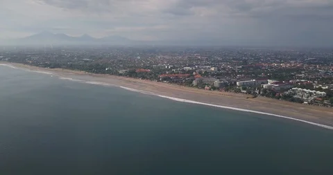 Aerial view of Kuta beach Stock Footage 128405649