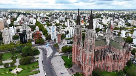 Aerial view of la plata cathedral in argentina Stock-Footage 333842893