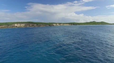 Aerial view of la Pointe des Chateaux, French West indies Stock Footage 58985357