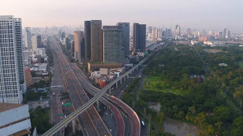 Aerial View Of Ladprao Intersection (Ha Yaek Ladprao) At Bangkok, Thailand 스톡 동영상 118754774