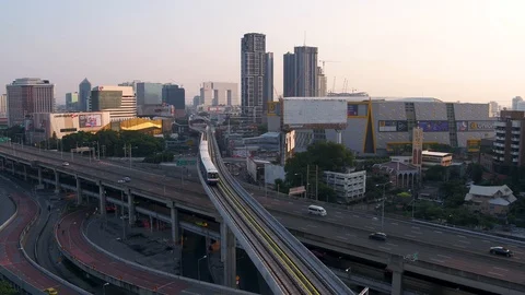 Aerial View Of Ladprao Intersection (Ha Yaek Ladprao) At Bangkok, Thailand 스톡 동영상 118755494